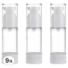 27Living 真空便攜式分裝旅行用空瓶 50ml, 白色 + 透明, 9個