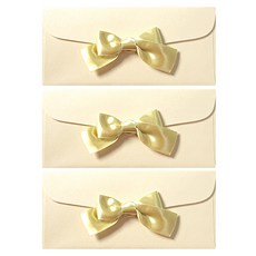 투영디자인 골드 리본 펄 돈 봉투, 소프트크림, 3개