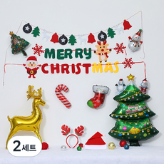 피앤비유니티 크리스마스 풍선세트 모음, 2세트, 29 루돌프 + 트리