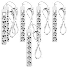 SURGIO 6芯地線型多抽頭白色, 6個, 1.5m, 白色