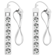 모노케어 안전 접지 멀티탭 6구 DH-2062NT, 1.5m, 화이트, 2개