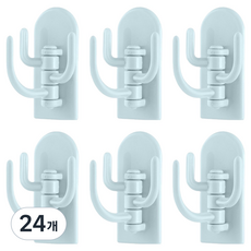 덴빌리어 강력한 다기능3구 180도회전 접착 후크 3.5 x 7.8 cm, 블루, 24개