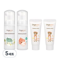 오가베베 트러블 키트 4종 버블 힙 클렌저 + 바디워시&샴푸 + 크리미 로션 2p, 5세트