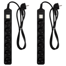 6芯地線型多抽頭黑色, 2個, 3m, 黑色