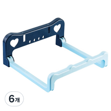 Hanbomnuri 免鑽孔簡易黏貼雙色臉盆掛架, 6個, 藍色