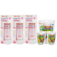 Yecomam 第1階段牙膏 3入+牙線棒組 3入, 180g, 1組
