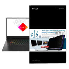 YADI 亞第 靜電吸附 16:9 水之鏡防窺片 HP OMEN Gaming 16 專用 16吋, 黑色, 1片