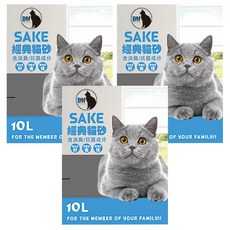 SAKE 粗球礦砂 含消臭/抗菌成分 10L, 原味, 6kg, 3包
