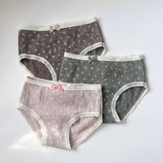 URBASIC 女童蕾絲花朵內褲3件組