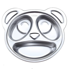 ZEBRA THAILAND 斑馬牌 304不銹鋼兒童卡通餐盤 三格 20cm, 餐盤, 不鏽鋼色, 1個