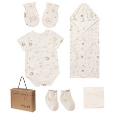 withorganic 動物印花彌月禮盒6件組