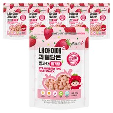 내아이애 과일담은 자일리톨 쌀과자, 딸기링, 30g, 6개