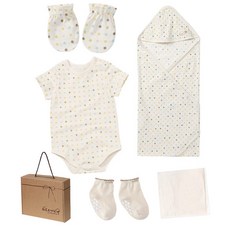 withorganic 圓點印花彌月禮盒6件組