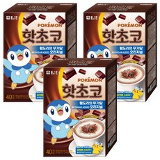담터 포켓몬 핫초코 팽도리의 무가당 오리지널, 20g, 40개입, 3개