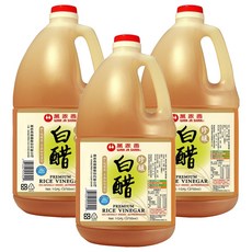 萬家香 珍釀白醋 100%純釀造, 絕不使用冰醋酸, 不添加人工調味料, 3.75L, 3瓶