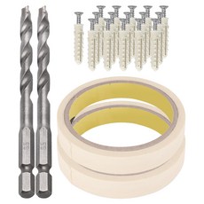 不鏽鋼螺絲 8入 + 六角混凝土鑽頭 6.5mm + 遮蔽膠帶 15m, 2套