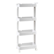 FAmILyLIFE 生活 21cm多功能移動式隙縫置物推車 4層 45 x 21 x 104cm 2150g, 白色