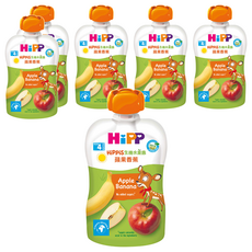 Hipp 喜寶 水果趣果泥, 蘋果香蕉, 100g, 6包