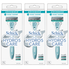 Schick 舒適牌 水次元5 海泥刮鬍刀 刀架 + 刀頭 x 2, 3組, 1盒