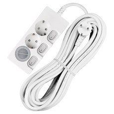 Sweet Home 獨立開關省電多抽頭 3 端口 + 安全蓋, 7m, 混色, 1組