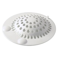 LEC 洗臉台排水口專用毛髮過濾器 柔軟彈性材質 吸盤吸附, 白色, 1個