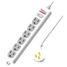 iPlus 保護傘 15A 1開關6座3孔, 1.8m, 白色, 1條