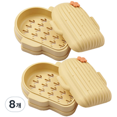 더자카 선인장 물빠짐 비누통 비누받침대, 옐로우, 8개