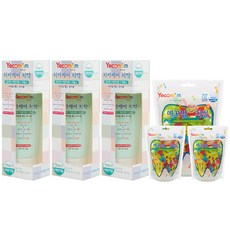Yecomam 嬰兒牙膏 3入+牙線棒袋裝 3入, 60g, 1組
