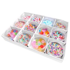 透明設計大容量史萊姆配料零件12件組, 1套, 隨機出貨