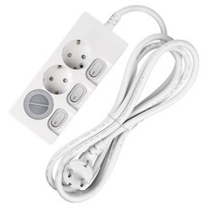 Sweet Home 獨立開關省電多抽頭 3 端口 + 安全蓋, 3m, 混色, 1組