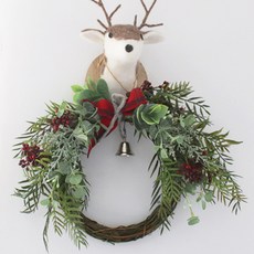 MORIANN 格子蝴蝶結花圈+燈串 10燈, 混色