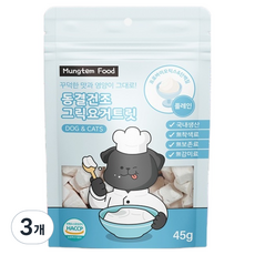 멍템 강아지 그릭요거트 동결건조 간식 유산균 프로바이오틱스, 45g, 3개, 플레인