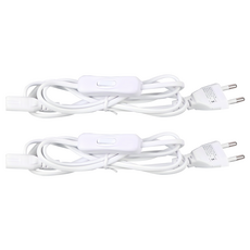 T5專用電源線附開關, 150cm, 白色, 2個