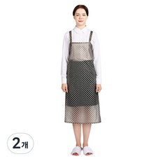 Wellfron 半透明聚氨酯圓點防水圍裙 中, 黑色, 2個