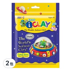 AMOS 阿摩司 i CLAY 超輕黏土 適用於三歲以上, 紫色, 50g, 2包