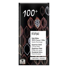 ViVANI 100%極黑巧克力片, 80g, 1包