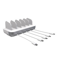 CUBE ON 超高速 PPS/PD 5埠充電器 + C型充電線 5件組, 奶油色, 1個