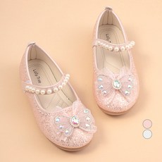LollyTree 女童款蝴蝶裝飾亮片平底鞋