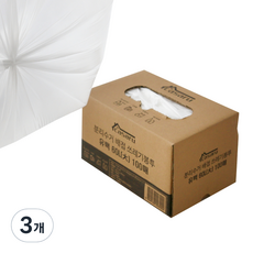 카사루 분리수거 티슈형 배접봉투 100p, 60L, 3개
