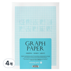 morning glory 方格紙 100g, 4個, A4