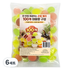 로라펫 프로틴 &믹스 곤충젤리 16g x 100p + 먹이그릇 세트, 혼합색상, 6세트