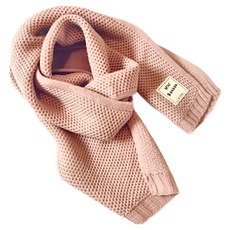 愛北鼻 兒童韓版針織圍巾 粉色 柔軟舒適 時尚百搭圍脖, 1條