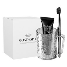 몬드스팟 투명 호텔 울퉁불퉁 욕실 양치컵 YY57496, 블랙, 2개