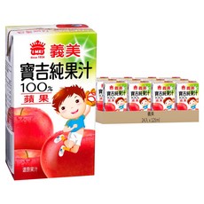 義美 寶吉純果汁 蘋果, 125ml, 24入