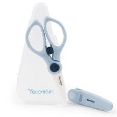 예꼬맘 세라믹 이유식 가위 + 휴대용케이스 세트, 블루, 1세트