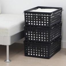 플라팜 송송 옷장정리 바스켓, 블랙, 2개