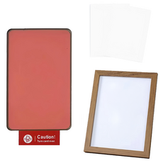 不髒手寵物嬰兒手印足跡印台 附紙卡 2張 + 相框 顏色隨機, 粉色, 1組