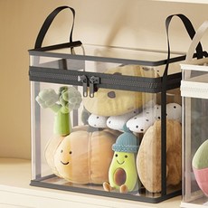 Yuinjihwa 娃娃整理透明玩具收納盒, 1個, 黑色