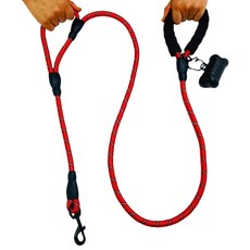 Mungtem 繩索牽繩 雙手用 1.8M, 紅色