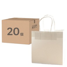 禮物紙質購物袋, 白色, 20個